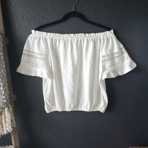 Off the Shoulder Ivory Top - Medium